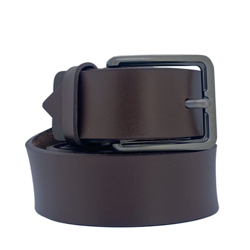 Premium Leather Belt B13 - Brown, 105 cm